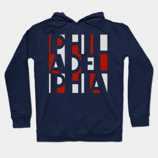 PHILADELPHIA RED WHITE AND BLUE WORD ART PHILLY FAN FAVORITE Hoodie